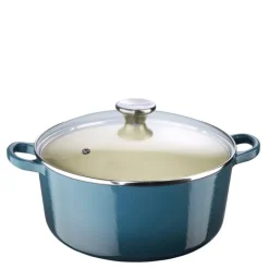 Rund gryte m/glaslokk 4,2L deep teal