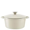 Rund støpejernsgryte 24 cm 4L krem