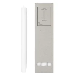 Rustic kronelys med flat topp 2,6x29 cm 6 stk pure white