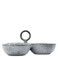 Rustic serveringsbolle 20 cm grå/blå