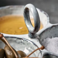 Rustic serveringsbolle 20 cm grå/blå