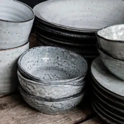 Rustic skål 11,5 cm grå/blå