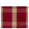 Rutete bordbrikke lin/bomull 40x50 cm rød/beige