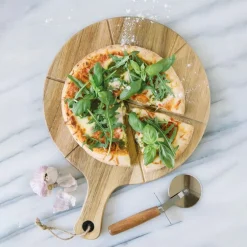 Sade pizzasett 2 deler rund 42x33x1,5 cm