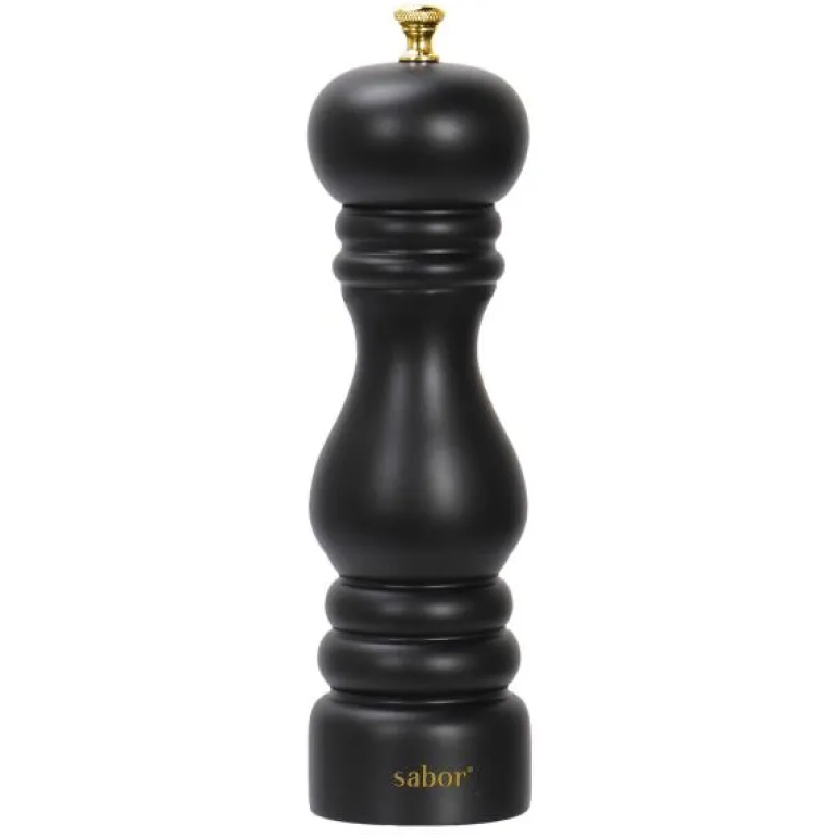 Saltkvern 25 cm svart/messing