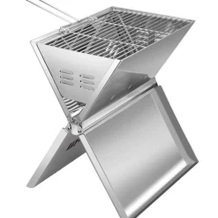 Sammenleggbar grill 36x26 cm rustfritt stål