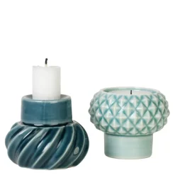 Samsurium lysestake sett 2 deler petrol/peacock