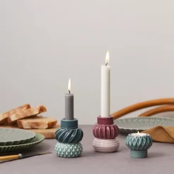 Samsurium lysestake sett 2 deler petrol/peacock