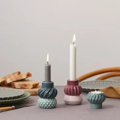 Samsurium lysestake sett 3 deler dark/powder/aubergine