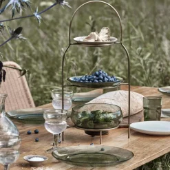 Sana tallerkenstativ antikk messingfarge