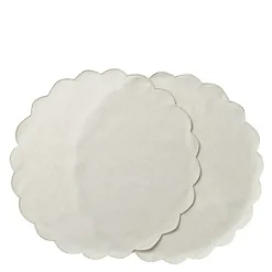 Scallopped dekkebrikke 2 stk 36 cm natur