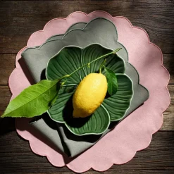 Scallopped dekkebrikke 2 stk 36 cm pudderrosa