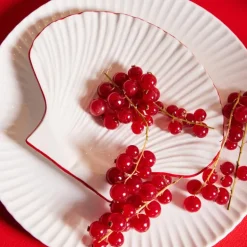 Sea collection asjett 16x13 cm shell hvit/rød