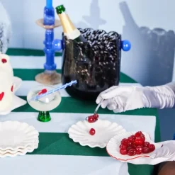 Sea collection asjett 16x13 cm shell hvit/rød