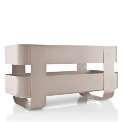 Selvvannende urtepotte 31x15x13 cm stål/hvit