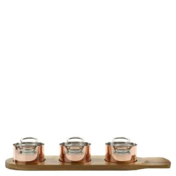 Serveware minigrytesett 3 deler 9 cm kobber