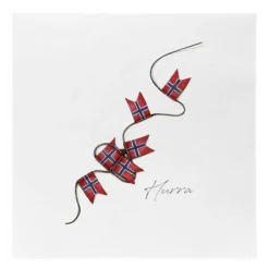 Serviett flagg hurra 33x33 cm