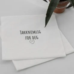Servietter lunsj 16,5x16,5 cm 20 stk "takknemlig for deg"