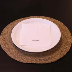 Servietter lunsj 16,5x16,5 cm "måltid" hvit