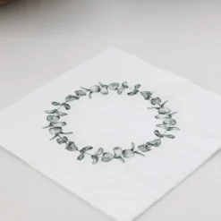 Servietter 16,5x16,5 cm 20 stk eucalyptus krans