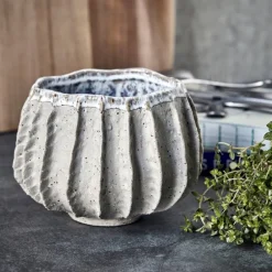 Shell potte 14 cm beige/grå