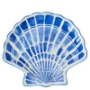 Shell stoneware serveringsfat 15x17 cm hvit/blå