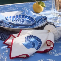 Shell stoneware serviettring 8 cm hvit