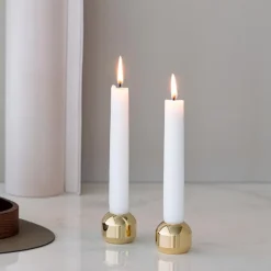 Silhouette lysestake 3,4 cm 2 stk gullbelagt