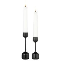 Silhouette lysestake sett 12 + 14,5 cm svart