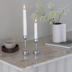 Silhouette lysestake sett 12 + 14,5 cm krom