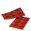 Silikonform halvkule 6 stk 6x3 cm