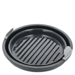 Silikonform til airfryer rund 19x6 cm grå