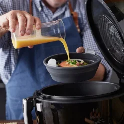 Silikonform til airfryer rund 19x6 cm grå