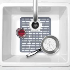 Silikonmatte til vasken liten grå