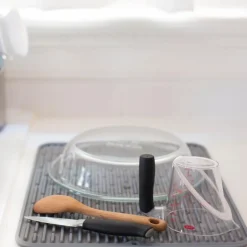 Silikonmatte til vasken stor grå