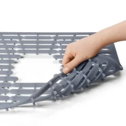 Silikonmatte til vasken stor grå