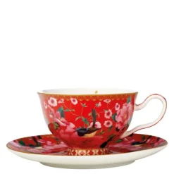 Silk Road kopp med fat 20 cl rød