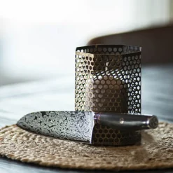 Skarp santokukniv 17,8 cm stål/tre