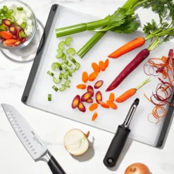 Skjærebrett 38 cm hvit/svart