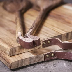 Skjærebrett med rem akasie 26x18 cm