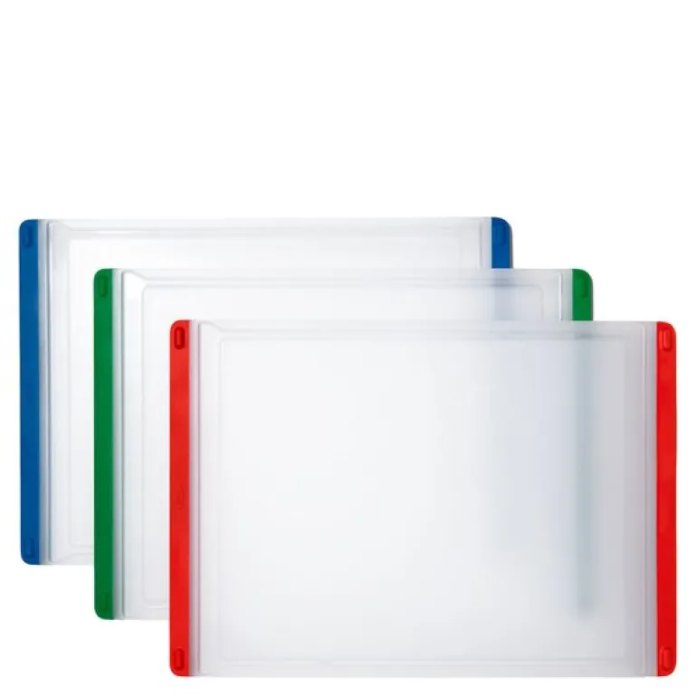 Skjærebrett 33x23 cm 3 stk blå/grønn/rød