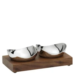 Skål med brett 2 stk valnøtt