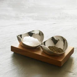 Skål med brett 2 stk valnøtt