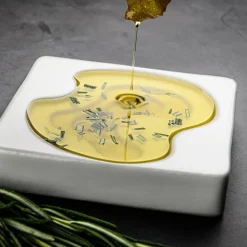 Skål til olivenolje 12 cm 2 deler hvit