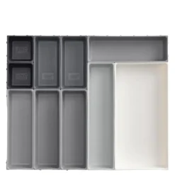 Skuffeinnsats 10 rom grå