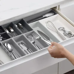 Skuffeinnsats 10 rom grå