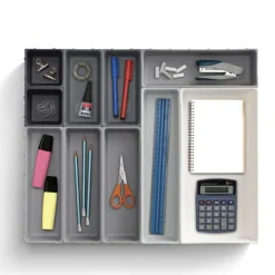 Skuffeinnsats 10 rom grå