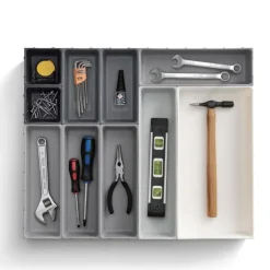 Skuffeinnsats 10 rom grå