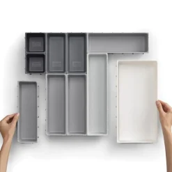 Skuffeinnsats 10 rom grå