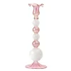 Sky lysestake 25 cm rosa/hvit